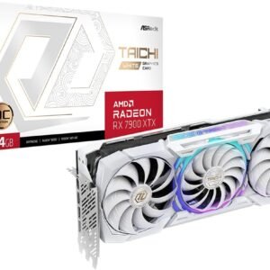 ASRock AMD Radeon RX 7900 XTX Taichi White 24GB OC 20 Gbps GDDR6 384-Bit Dual BIOS 7680 x 4320 110/100/110mm Striped Ring Fans Graphics Card