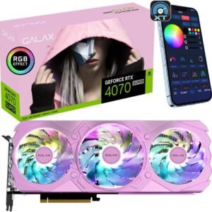 GALAX GeForce RTX™ 4070 Super EX Gamer Pink 1-Click OC, Xtreme Tuner App Control, 12GB, GDDR6X, 192-bit, DP*3/HDMI 2.1/DLSS 3/Gaming Graphics Card (with ARGB Fans)