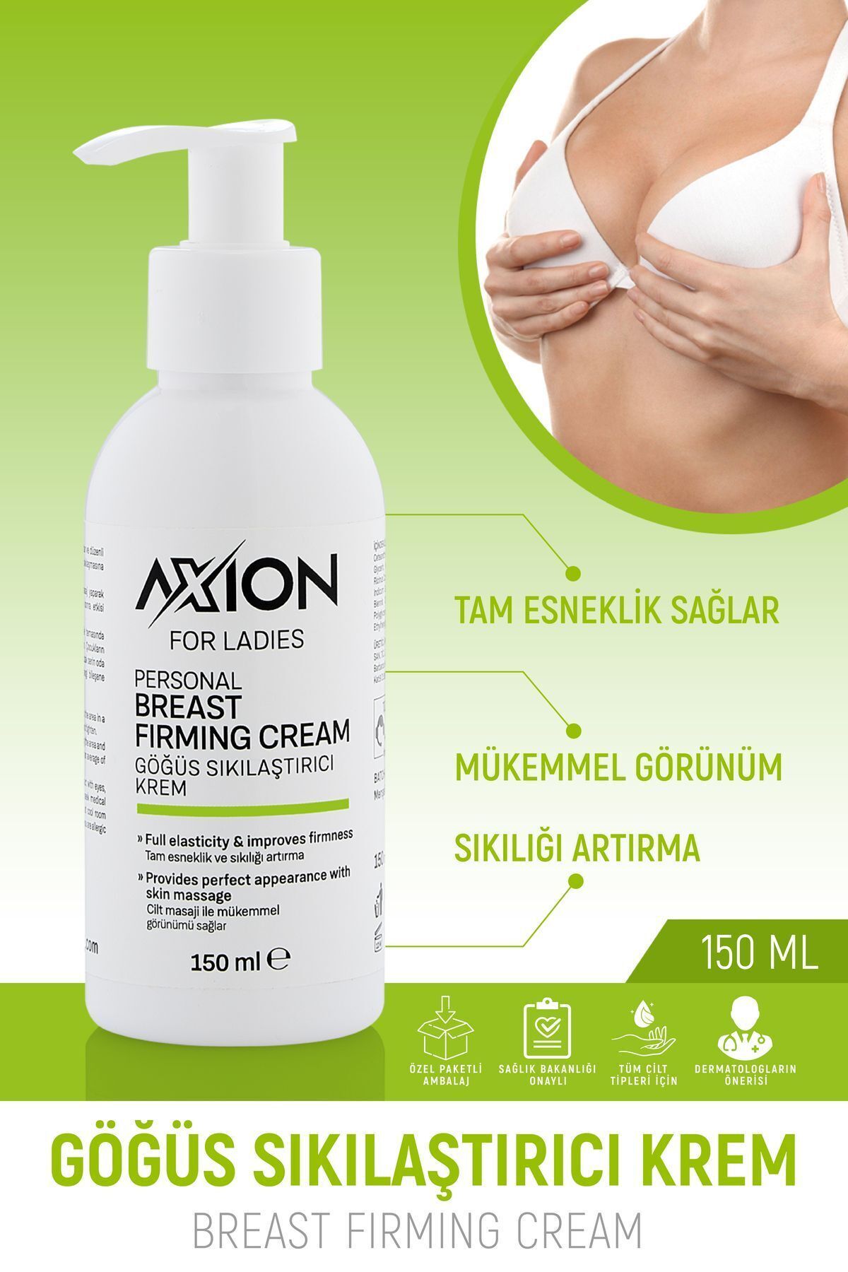 AXION_005 AXION Göğüs Sıkılaştırıcı ve Dikleştirici Bakım Kremi – 150 ml - Görsel 1