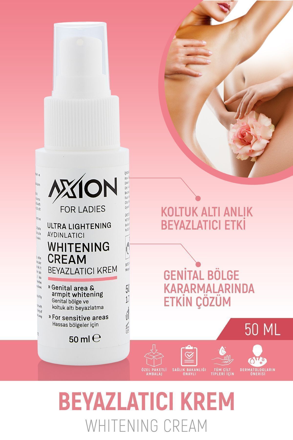 AXION_035 AXION Genital Bölge & Koltuk Altı Beyazlatıcı Bakım Kremi – 50 ml - Görsel 1