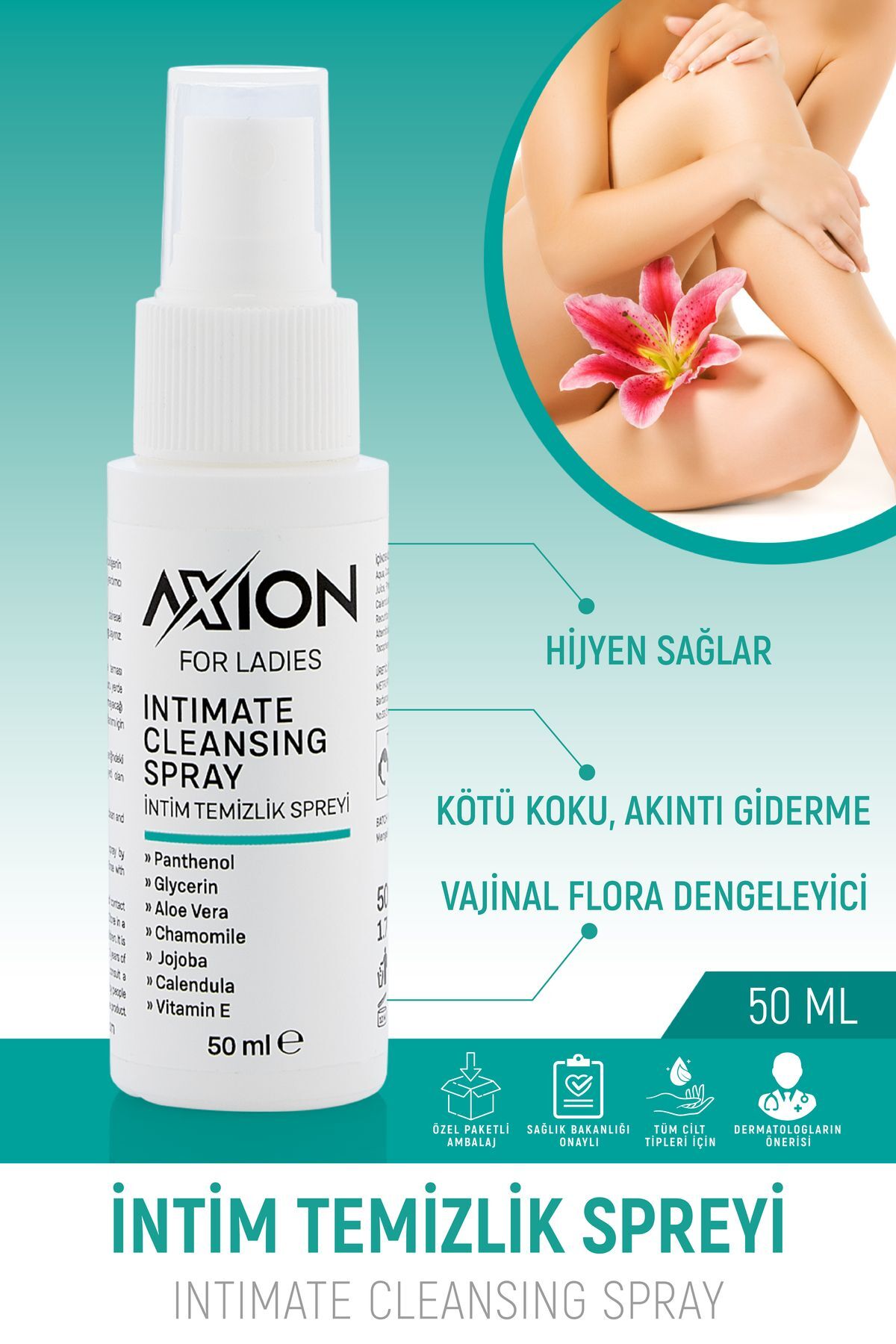AXION_042 AXION İntim Bölge Hijyen ve Bakım Spreyi – 50 ml - Görsel 1