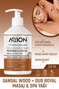AXION Afrodizyak Etkili Masaj & SPA Yağı, Sandal Wood + Out Royal – 250 ml