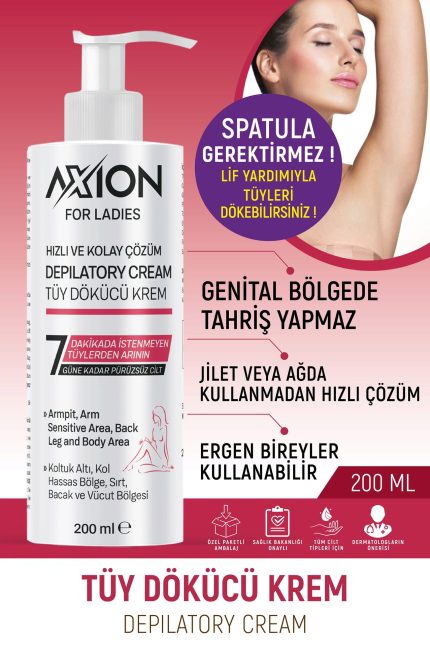 AXION Kadınlara Özel Pratik Tüy Dökücü & Azaltıcı Sprey – 200 ml