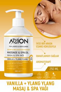 AXION Afrodizyak Etkili Masaj & SPA Yağı, Vanilla + Ylang Ylang – 250 ml